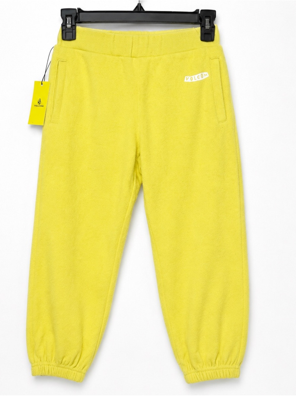 NWT Volcom Lil Fleece Pants Youth XS 5/6 Yellow